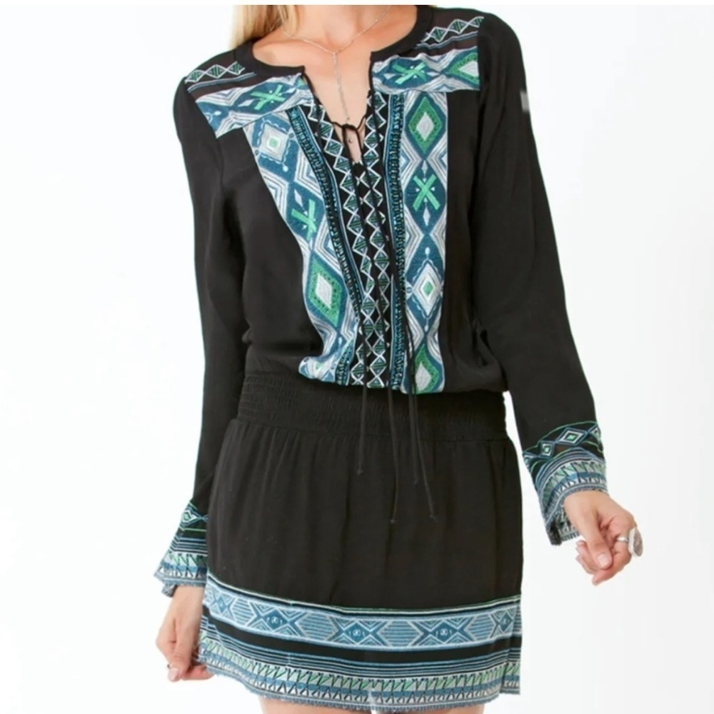 Hale Bob Emmeline Embroidered Tunic Dress size M